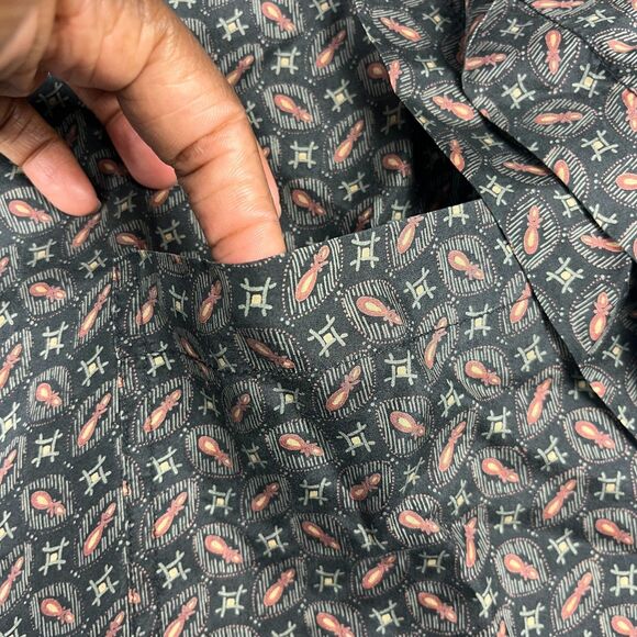 Robert Stock Vintage Silk Shirt XL Short Sleeve Button Front Short Sleeve Artsy - Picture 4 of 10